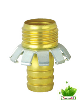 Brass corrugated male w/hose clamp