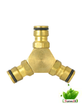 Brass 3-way hose connector