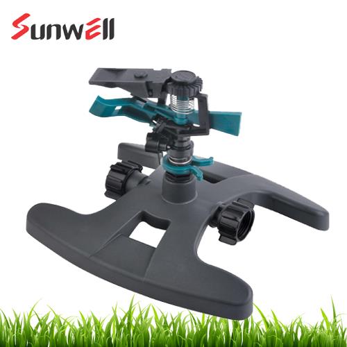 plastic impulse sprinkler with plastic sled base