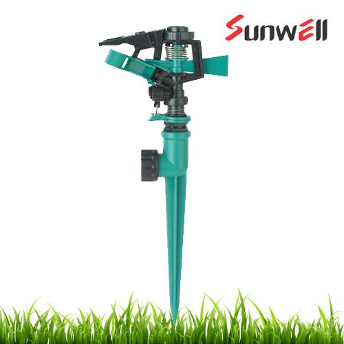 Impulse sprinkler w/1-way plastic spike